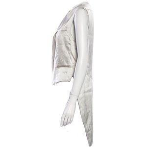 3.1 Phillip Lim Silver Silk Tuxedo Vest with Tails.